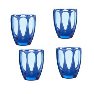 Slant Blue Acrylic Cups (Set/4)